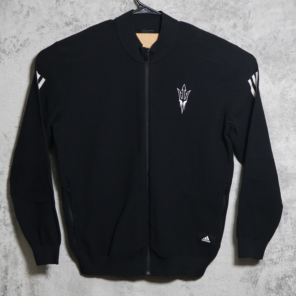 Adidas Sun Devils Jacket Mens XL Black Arizona State 3-Stripe Track Zip DY3465